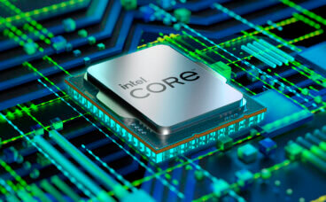 chip Intel di ultima generazione montato su una scheda elettronica